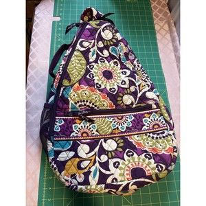 VERA BRADLEY TENNIS BAG – PURPLE PLUM CRAZY QUILTED SLING SUMMER BACKPACK